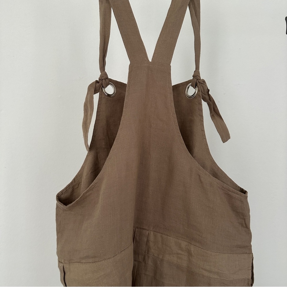 NWOT. Acacia. Small. Tan. Overall. Linen.